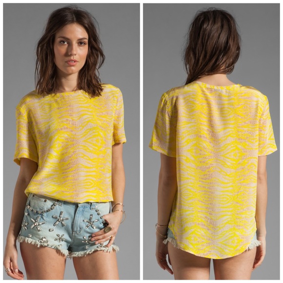Equipment Riley Tee in Canary Multi-XS - Picture 2 of 12